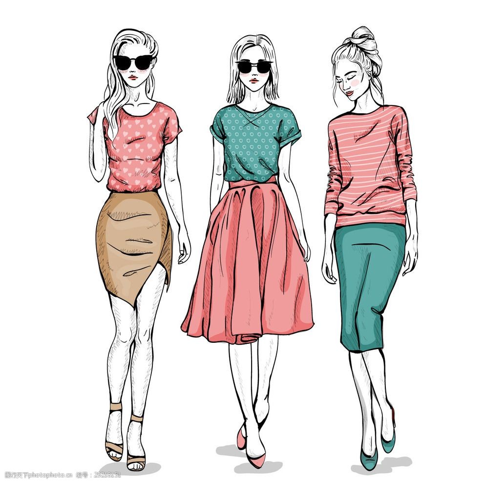 手绘服装设计模特矢量图在产品设计中的应用与价值