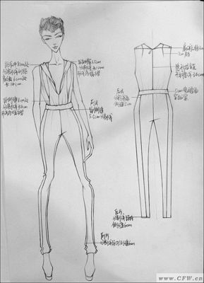 手绘线稿在女装设计中的应用 人体效果图与衣服款式图
